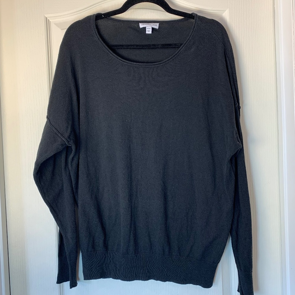 1X Calvin Klein Jeans Black Knit Sweater | Everyday Cotton Blend Pullover